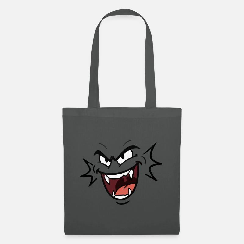 Funny vampire face laughing pattern comic - Tote Bag - graphite grey