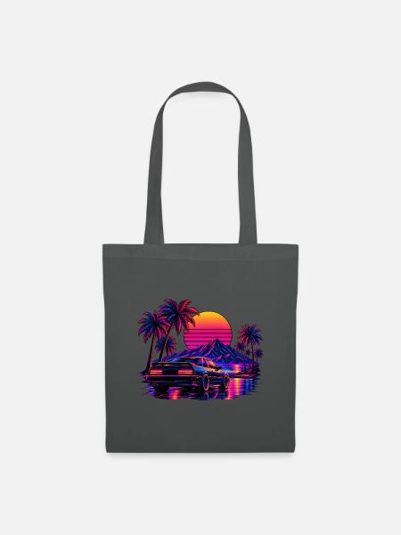 Klassischer 80er-Jahre-Retro-Wave-Stil - Stoffbeutel - Graphite