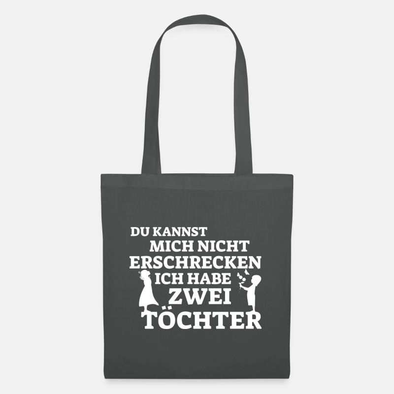 Zwei Töchter Mädchen Kinder Geschenk Mama Papa - Stoffbeutel - Graphite