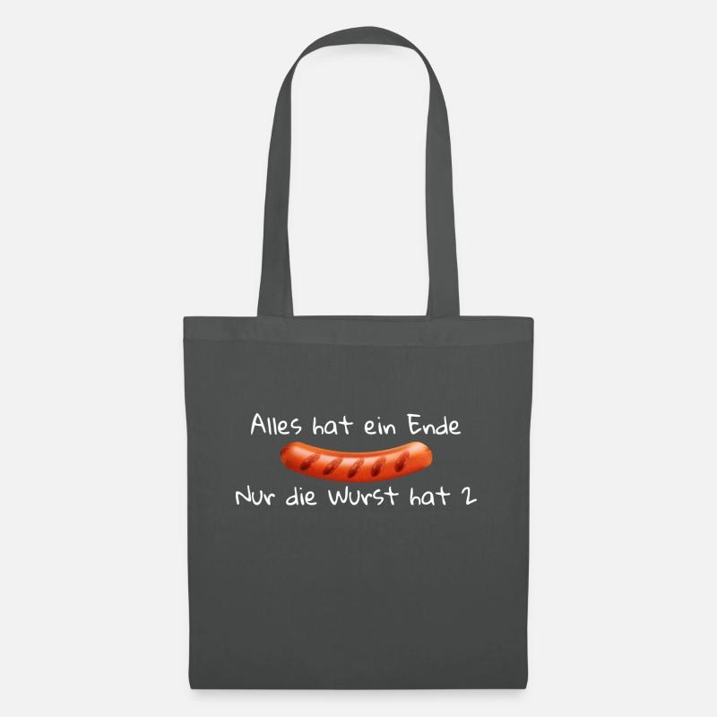 Alles hat ein Ende nur die Wurst hat 2 - Stoffbeutel - Graphite