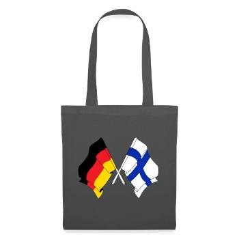 Deux drapeaux croisés de l’Allemagne, drapeau de la Finlande - Sac en tissu - gris graphite - Devant