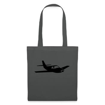 Flugzeug Flieger - Stoffbeutel - Graphite - Vorne