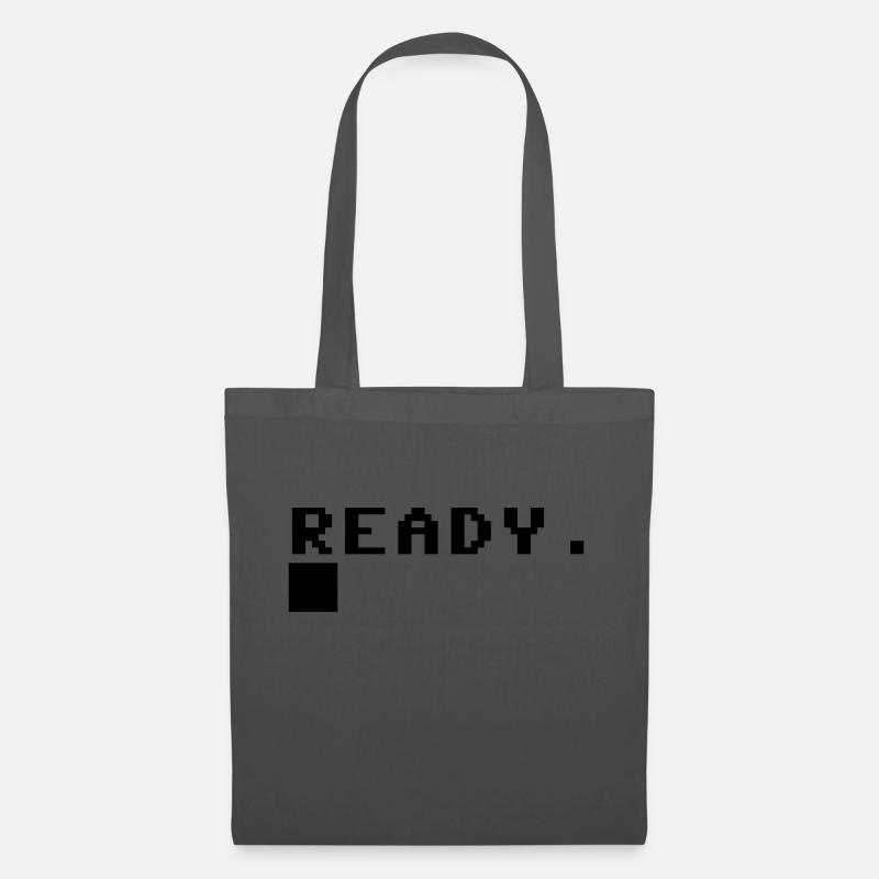 C64 Ready Nerd Computer Retro Geschenk Idee - Stoffbeutel - Graphite