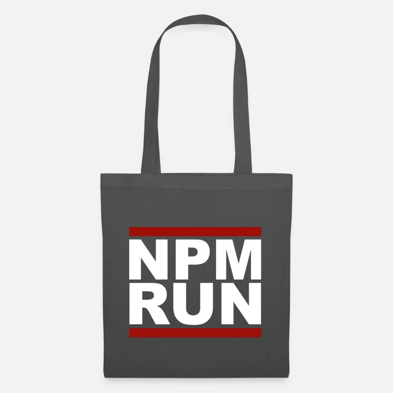 javascript, Javascript, npm run - Stoffbeutel - Graphite