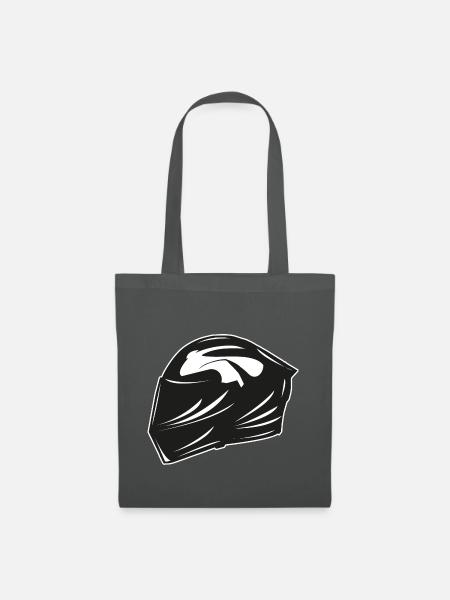 Motorrad Helm schwarz Geschenk - Stoffbeutel - Graphite