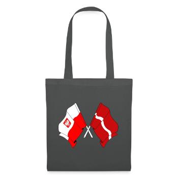 Flag of Poland, Latvia - Tote Bag - graphite grey - Front