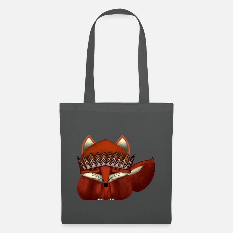 Fox with crown - Tote Bag - graphite grey