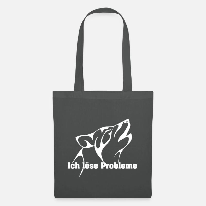 The wolf solves problems - Tote Bag - graphite grey