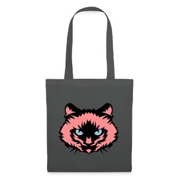 chat tete animal domestique 610 - Sac en tissu - gris graphite - Devant