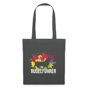 Dachshund Dackel Rauhaardackel Rudelführer Hundeli - Stoffbeutel - Graphite - Vorne