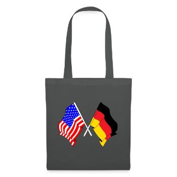 Drapeau des États-Unis et drapeau de l’Allemagne - Sac en tissu - gris graphite - Devant