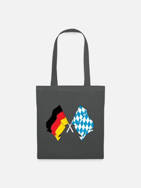 Flagge Deutschland, Bayern - Stoffbeutel - Graphite