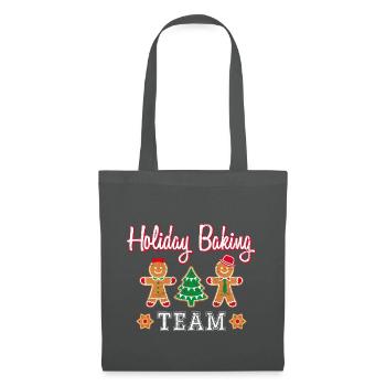 Feiertags-Backen-Team-Lebkuchen-Mann-Weihnachtsgeschenk - Stoffbeutel - Graphite - Vorne