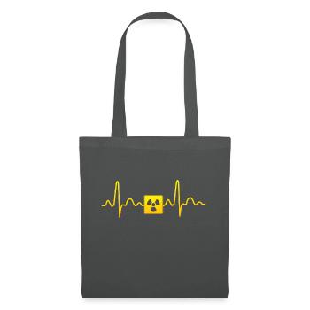 Rayonnement nucléaire, rythme cardiaque, ECG, pouls - Sac en tissu - gris graphite - Devant
