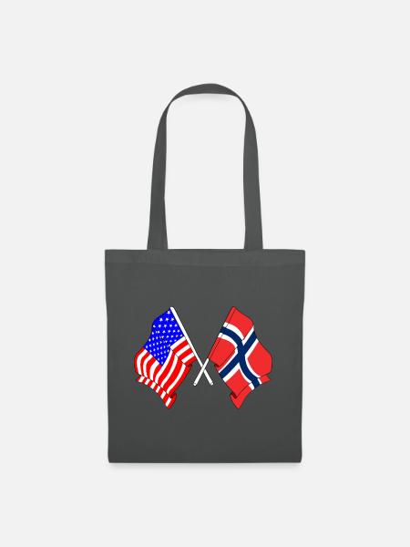 Flagge USA, Flagge Norwegen - Stoffbeutel - Graphite