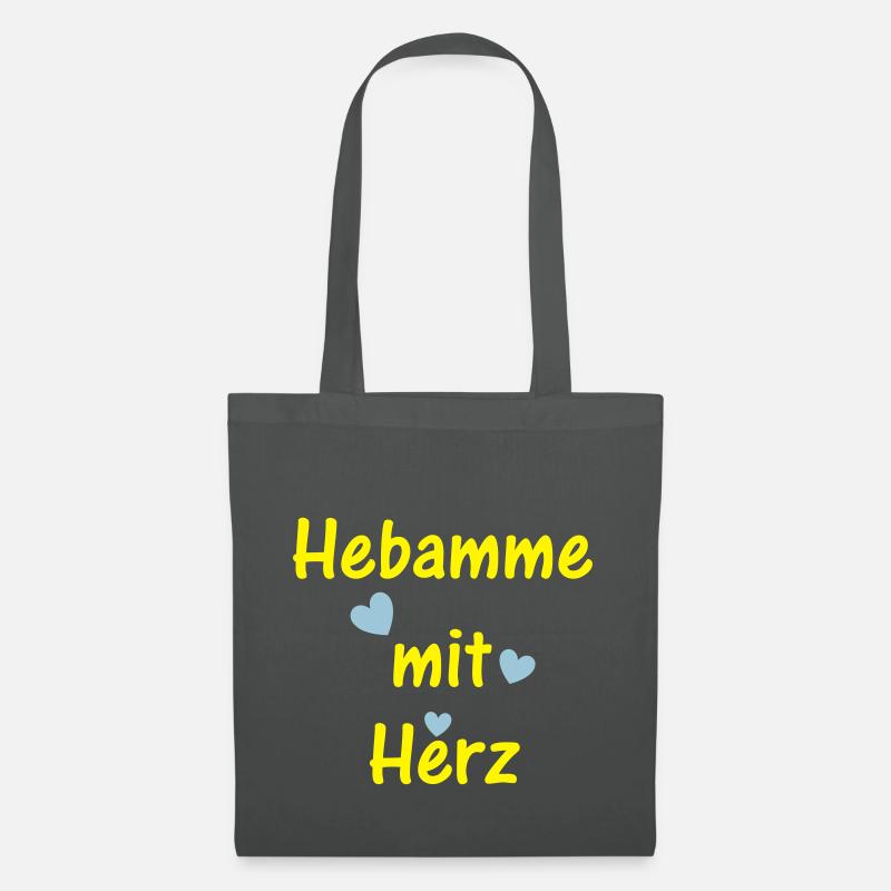 Hebamme mit Herz - Stoffbeutel - Graphite