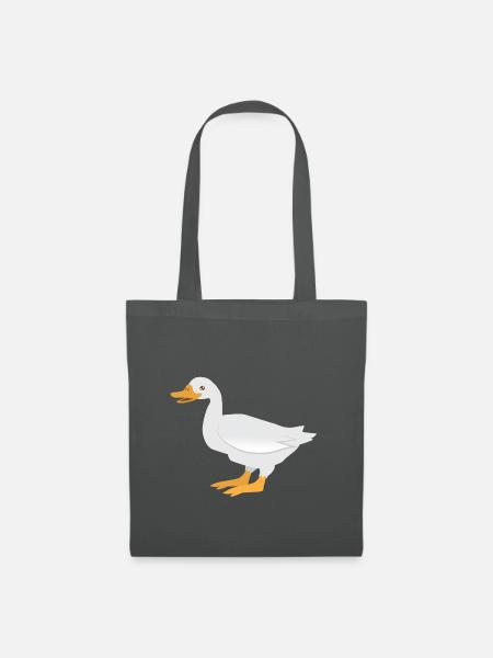 Stehende weiße Ente - Stoffbeutel - Graphite