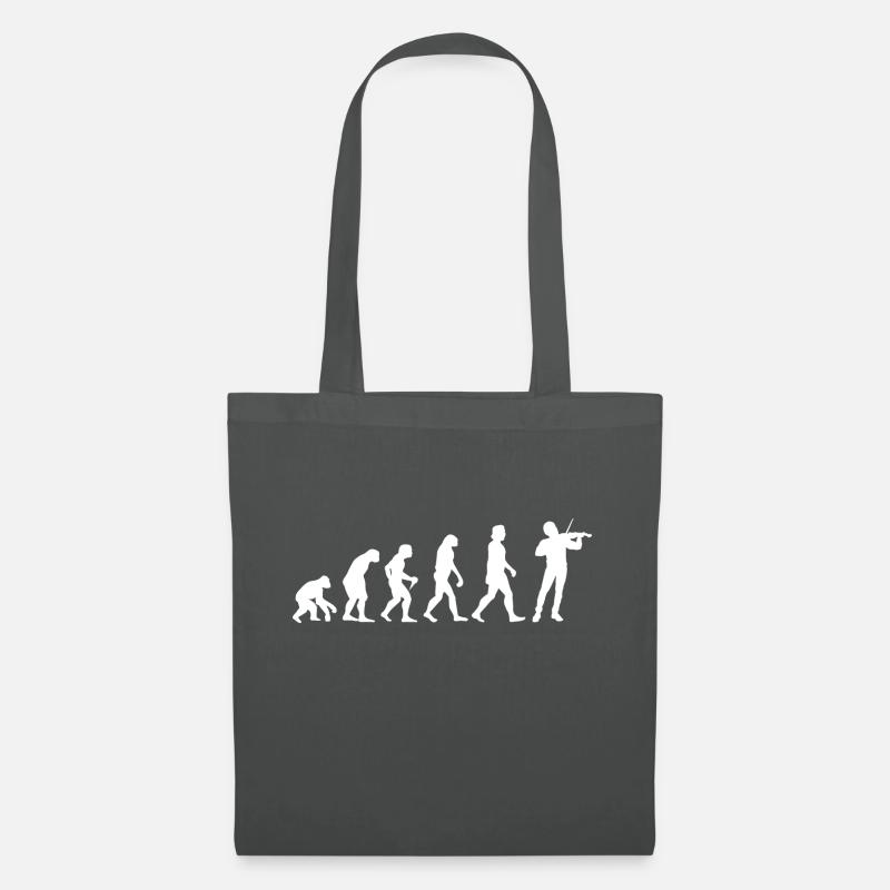 Evolution violinist violin fiddle musician gift - Tote Bag - graphite grey