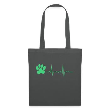 Heartbeat Patte - Sac en tissu - gris graphite - Devant
