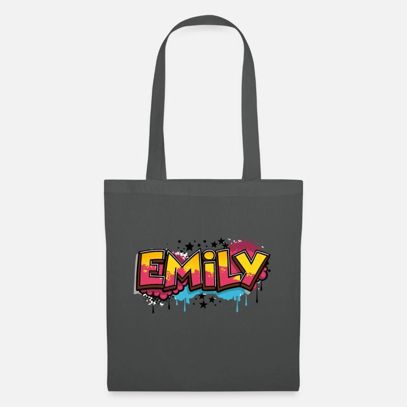 Emily Graffiti Cooler Name Vorname - Stoffbeutel - Graphite