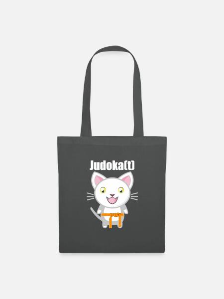 Judo Katze ! Geschenk Geschenkidee - Stoffbeutel - Graphite