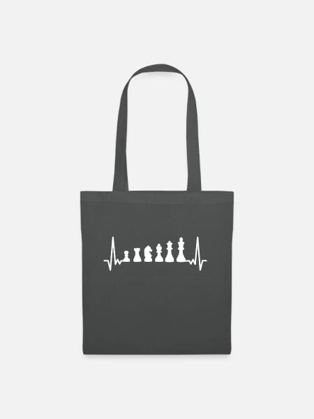 Schach EKG Geschenk - Stoffbeutel - Graphite
