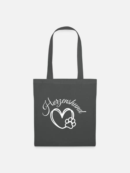 Herzenshund - Stoffbeutel - Graphite