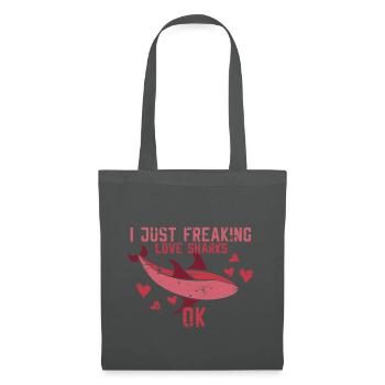 Je viens de paniquer amour requins ok cadeau - Sac en tissu - gris graphite - Devant