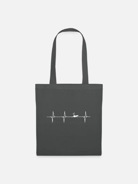 Heartbeat Herzschlag Kanupolo - Stoffbeutel - Graphite