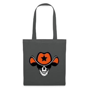 Kopf des Todes Hut Cowboy Star Kran - Stoffbeutel - Graphite - Vorne