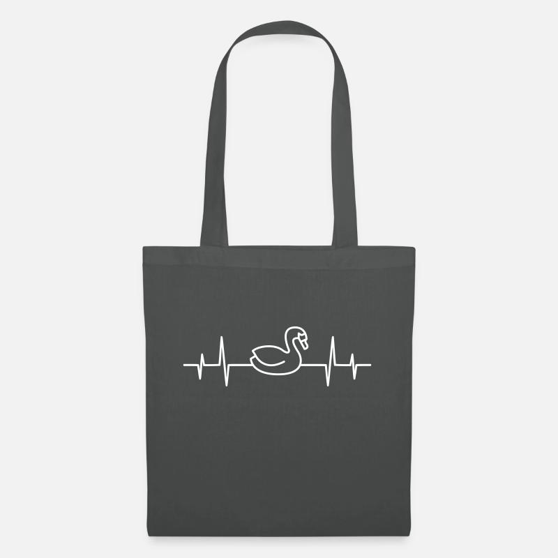 Herzschlag Weißer Schwan Schnabel Schwanensee EKG - Stoffbeutel - Graphite