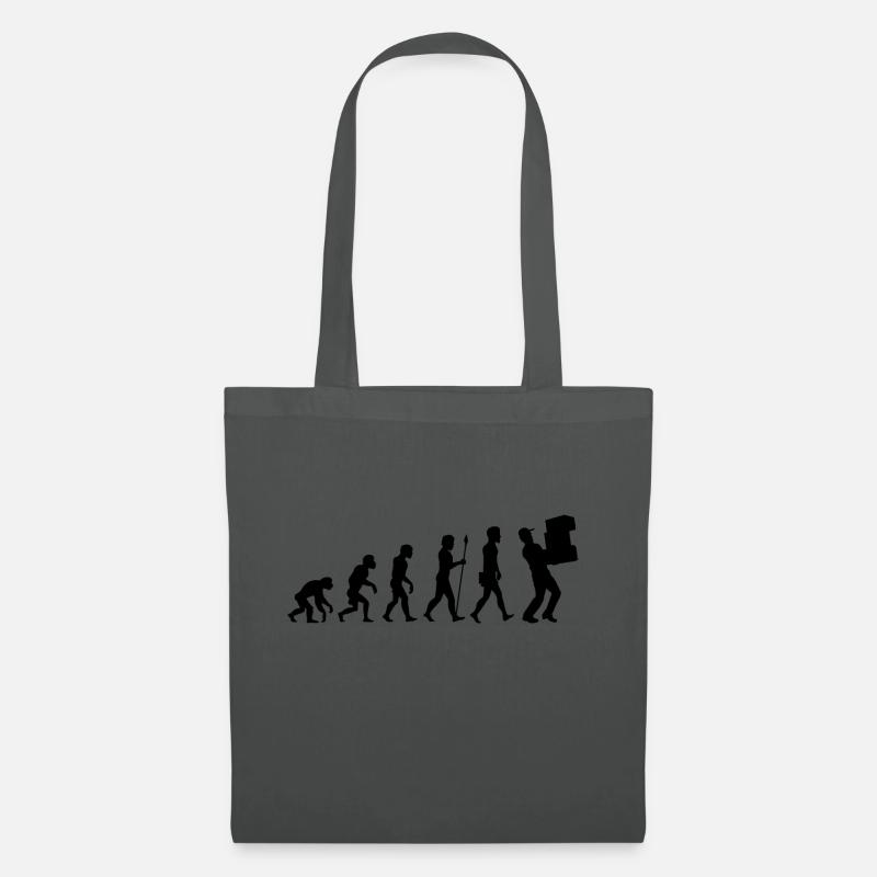 Evolution Paketzusteller T-Shirt Postbote Geschenk - Stoffbeutel - Graphite