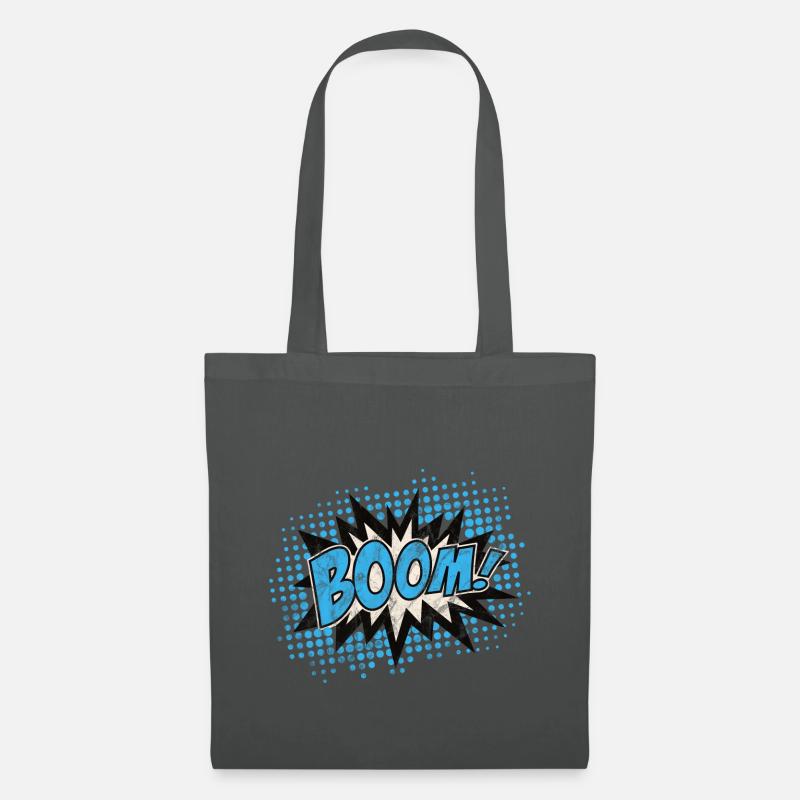Vintage Comic Boom Explosion - Stoffbeutel - Graphite