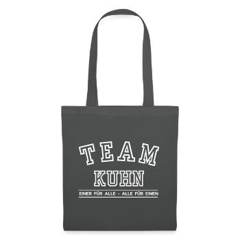 Team Kuhn Familie Nachname Einer für Alle - Stoffbeutel - Graphite - Vorne