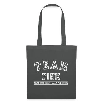 Team Fink Familie Nachname Einer für Alle - Stoffbeutel - Graphite - Vorne