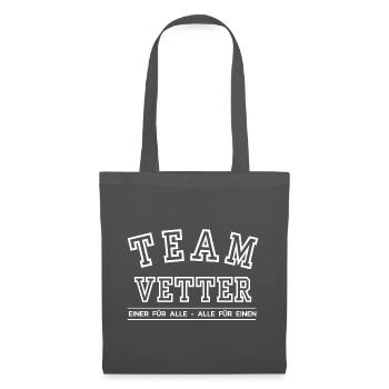Team Vetter Familie Nachname Einer für Alle - Stoffbeutel - Graphite - Vorne