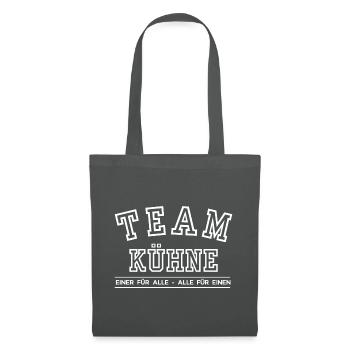 Team Kühne Familie Nachname Einer für Alle - Stoffbeutel - Graphite - Vorne