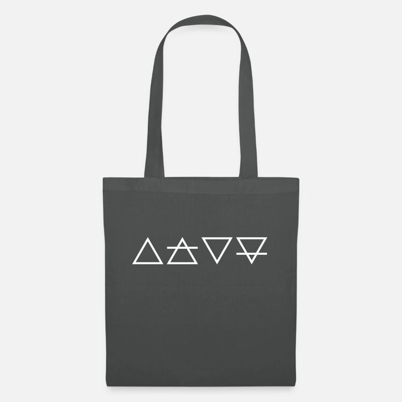 Wicca Elemente Feuer Luft Wasser Erde - Stoffbeutel - Graphite