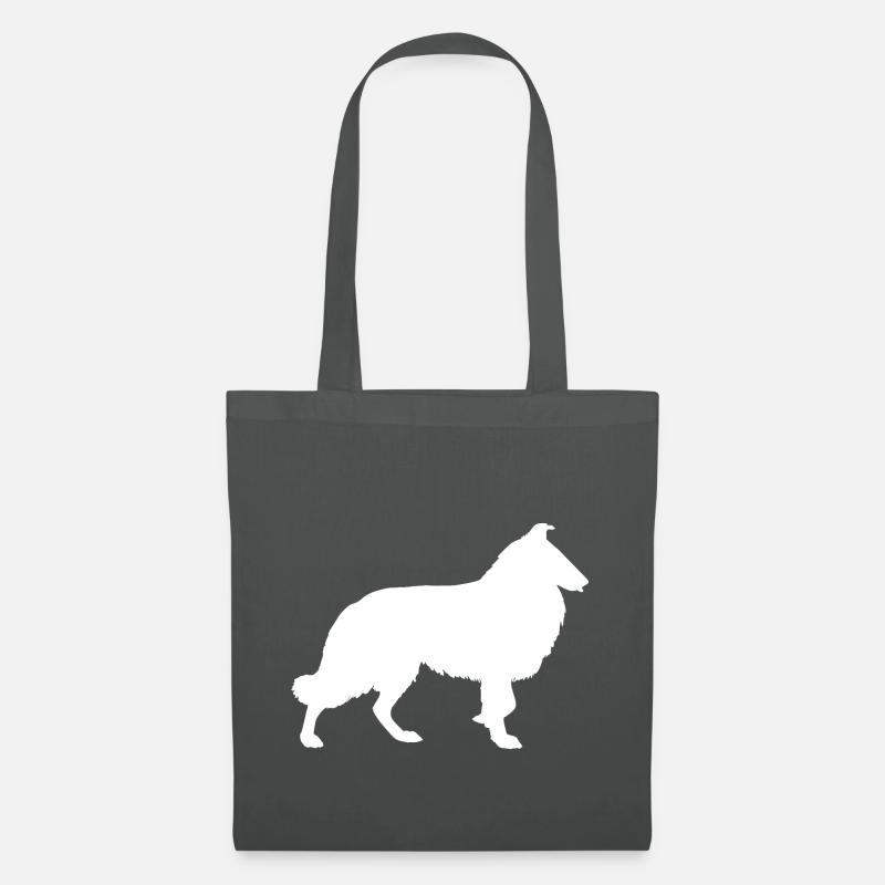 Collie Langhaar Hund - Stoffbeutel - Graphite