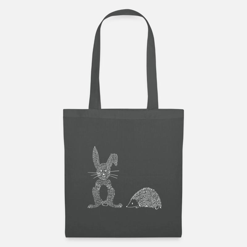 Rabbit & Hedgehog - Tote Bag - graphite grey