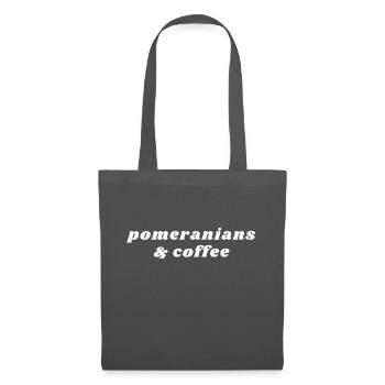 Pommern Und Kaffee Koffein - Stoffbeutel - Graphite - Vorne