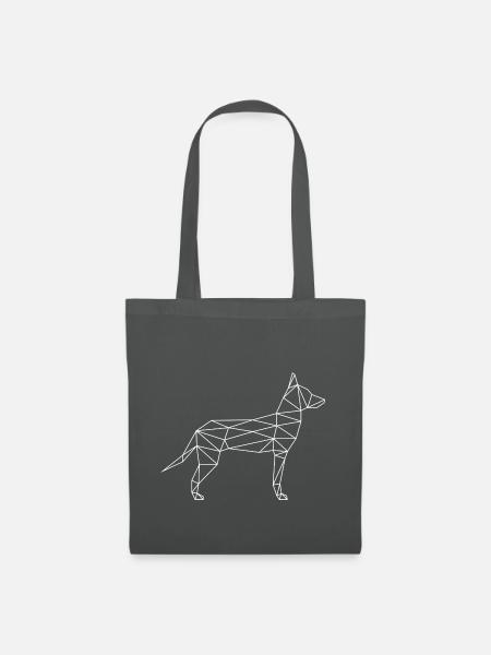 Malinois Schäferhund Geometrisch - weiß - Stoffbeutel - Graphite