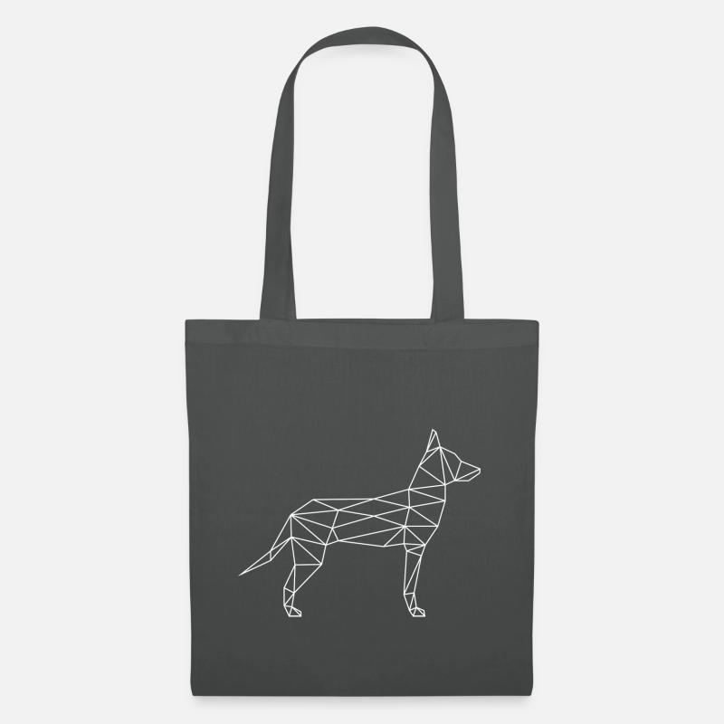 Malinois Schäferhund Geometrisch - weiß - Stoffbeutel - Graphite