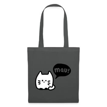 Katze mauzt 3 - Stoffbeutel - Graphite - Vorne