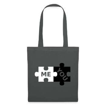 Puzzleteile me and you - Stoffbeutel - Graphite - Vorne