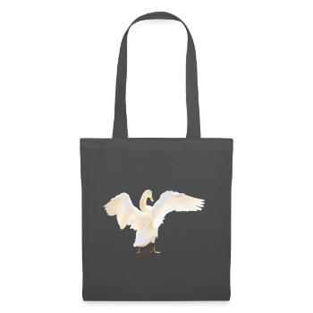 Cygne aux ailes ouvertes, naturel - Sac en tissu - gris graphite - Devant