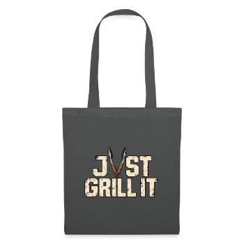 Just Grill It – Lustiges Grillmeister BBQ Motiv - Stoffbeutel - Graphite - Vorne