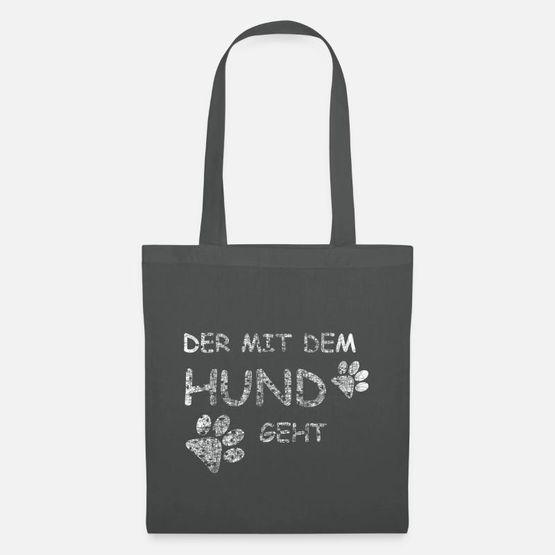 Der mit dem Hund geht - Stoffbeutel - Graphite