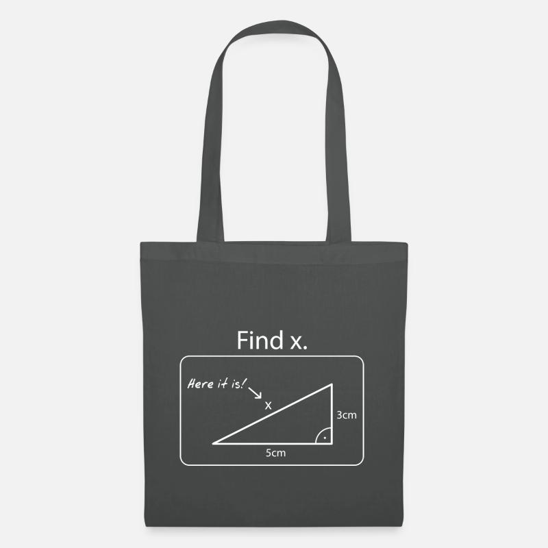 Finde das X // Mathematik - Stoffbeutel - Graphite