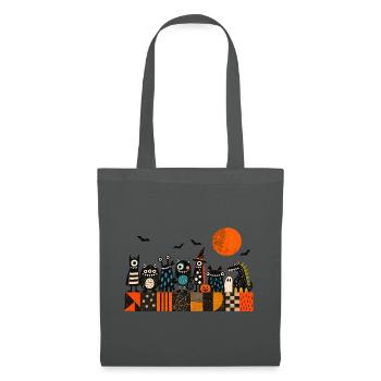 Halloween Monsterparade | Lustige Gruselmonster - Stoffbeutel - Graphite - Vorne
